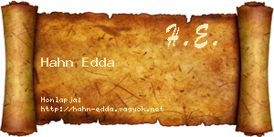 Hahn Edda névjegykártya
